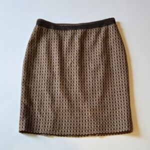 ETCETERA Brown Geometric Pattern Skirt Chic Retro-Core Statement Piece (Size 10)
